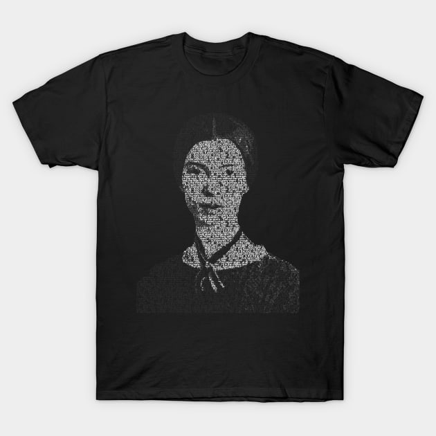 Emily Dickinson - Hope is the Thing with Feathers poetry portrait T-Shirt by RandomGoodness